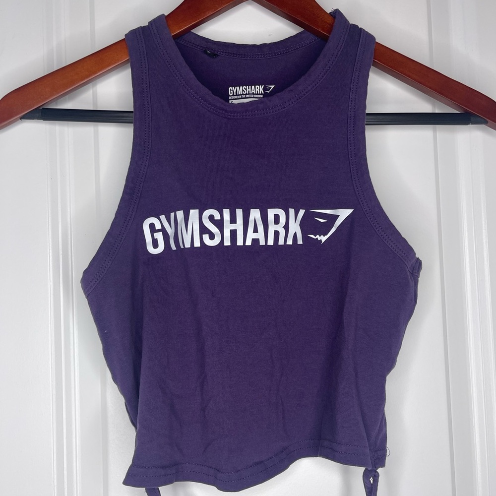 Gymshark ribbon crop top purple small